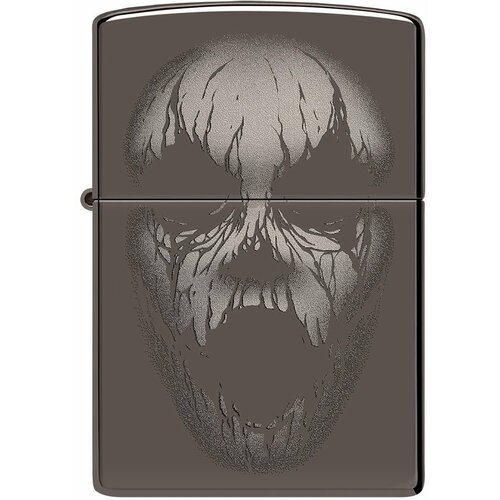 Оригинальная бензиновая зажигалка ZIPPO Classic 49799 Screaming Monster с покрытием Black Ice - Кричащий монстр набор из зажигалки 207 zippo c ватой кремниями и фитилём в картонной коробке