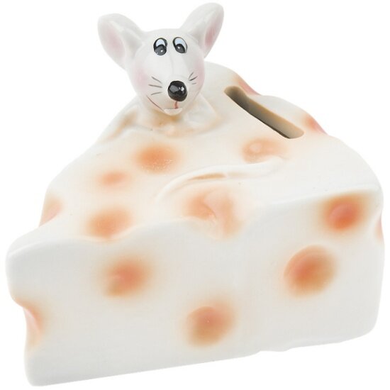 фото Фигурка декоративная (копилка) MONTE CHRISTMAS "Мышь на сыре", 9*7,5*7 см