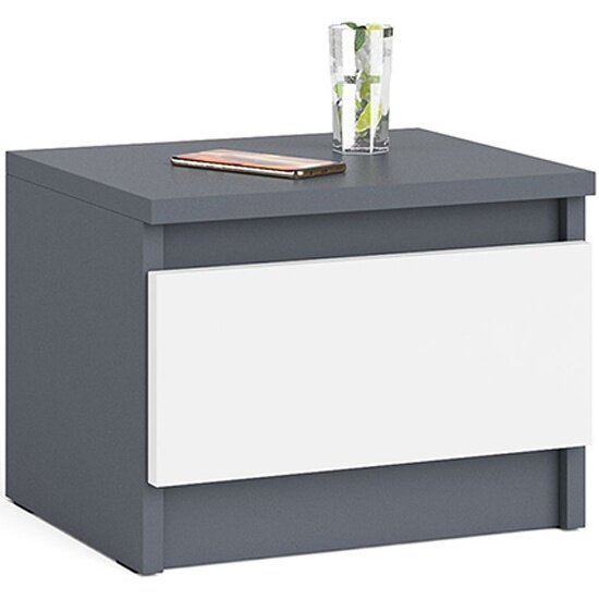 фото Тумба СВК Мори прикроватная ТПМ400.1, цвет графит/белый, ШхГхВ 40,4х34,6х30 см.