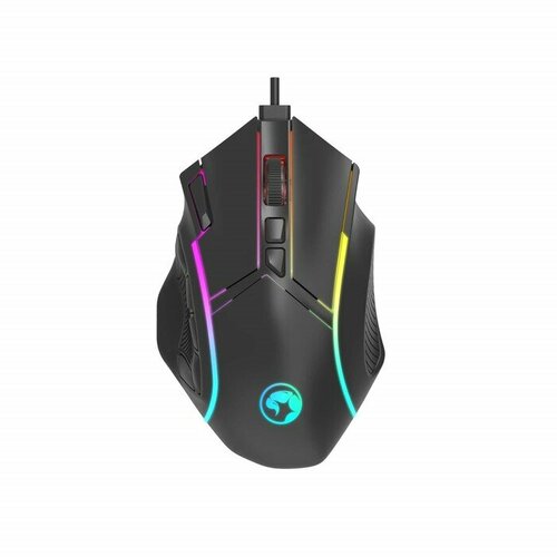 Мышь Marvo M653, игровая, проводная, оптическая, RGB, 12800 dpi, USB, 1.6 м, чёрная мышь marvo m358 игровая проводная 4 кнопки оптическая rgb 12800 dpi usb 1 6м чёрная