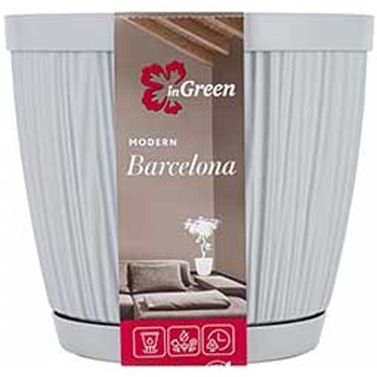 Горшок Ingreen Barcelona для цветов D155 1,8л утренний туман (IG623010025)