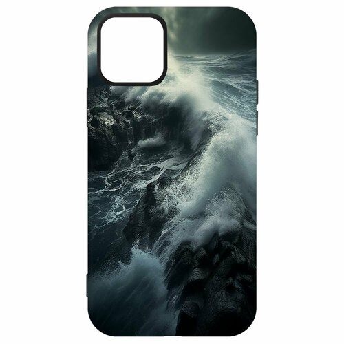 Чехол-накладка Krutoff Soft Case Шторм для iPhone 12 черный чехол накладка krutoff soft case шторм для iphone 15 черный
