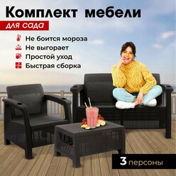 Садовая мебель. Комплект ViCtory Set 2+1+Ct без подушек