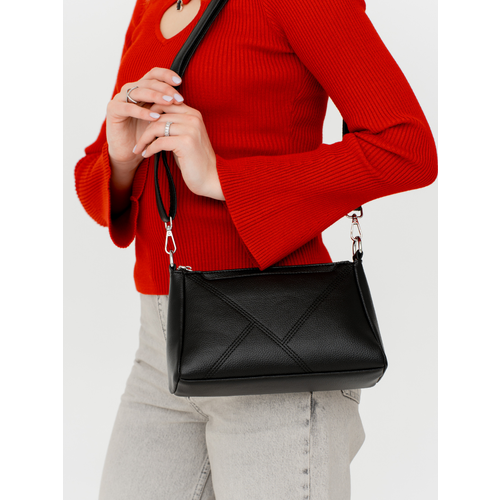 Сумка кросс-боди CARLOTTY, фактура гладкая, зернистая, черный