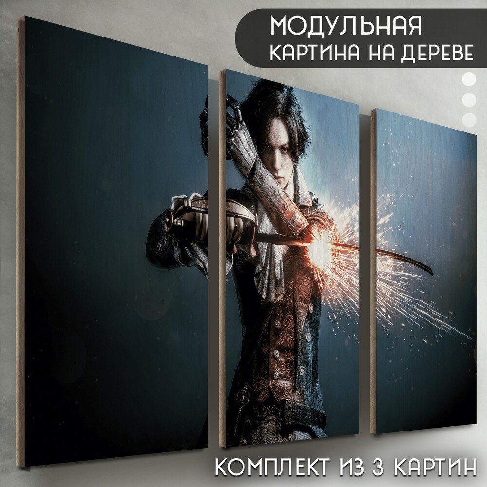 Модульная картина на дереве "Игра Lies of P (Пиноккио, Дарк соулс, PC, PS, SWITCH, XBOX) - 6547"