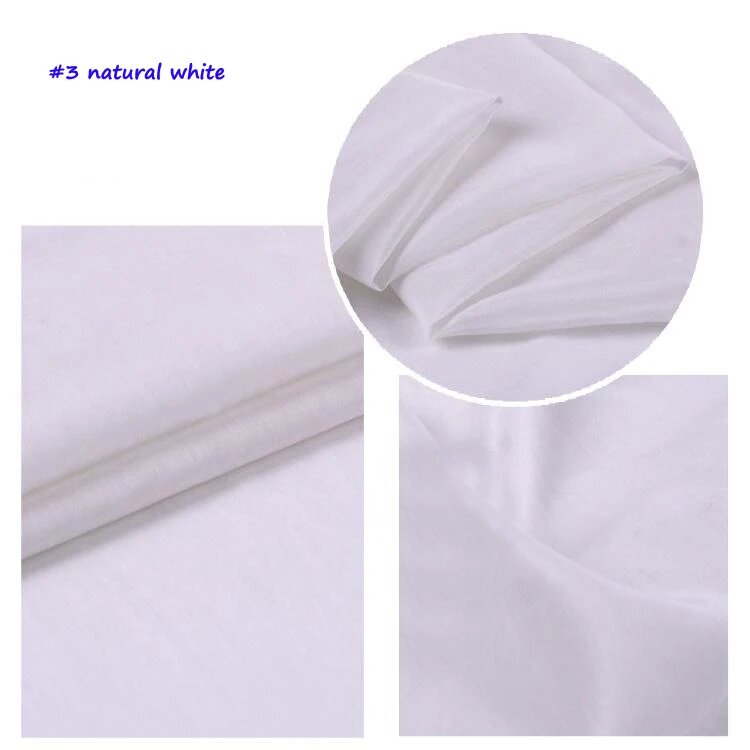 Суперпредвал! Шелковая/хлопковая ткань чистый белый шелковый материал для подкладки платья шелковая хлопчатобумажная ткань легкая мягкая шелковая подкладка Белый 5Meters X 1.4Meter 3 natural white