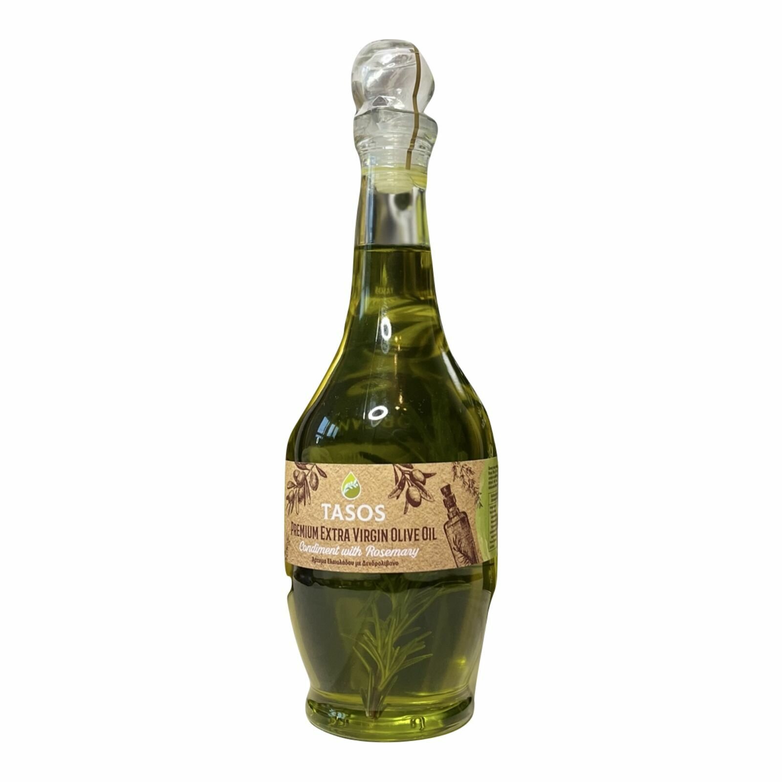 Оливковое масло Extra Virgin с добавлением розмарина для жарки и салатов, нерафинированное, Tasos, Греция,500мл — фото 1