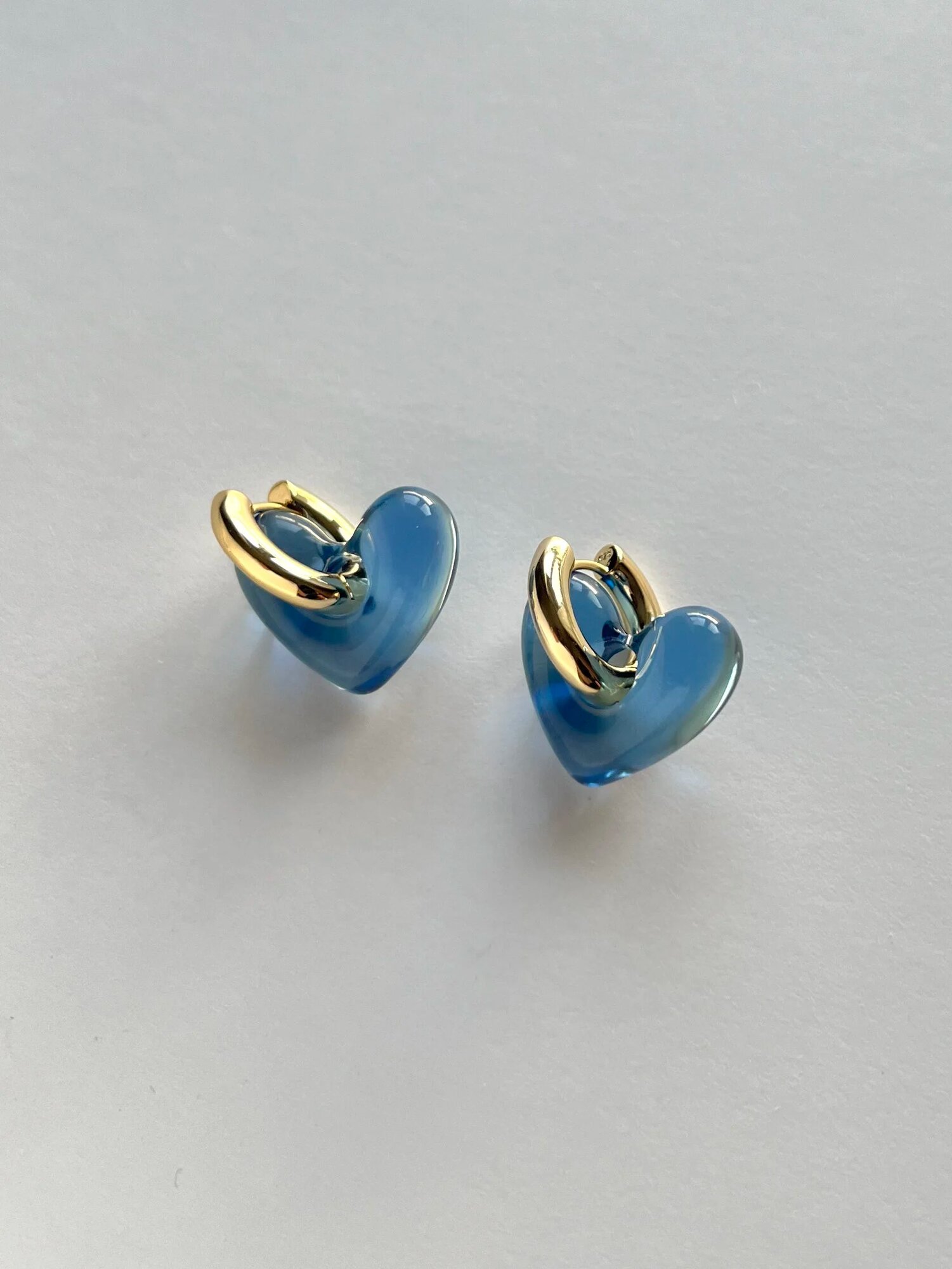 Серьги FETISH, размер 45 мм, синий/золотой — фото 1