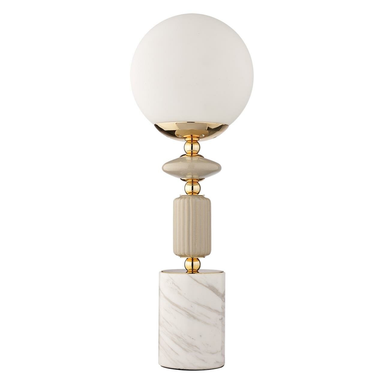 6580/1T CLASSI LN25 53 французское золото, серый/металл, керамика/стекло Лампа настольная E14 1*40W 220V VIVIEN Lumion