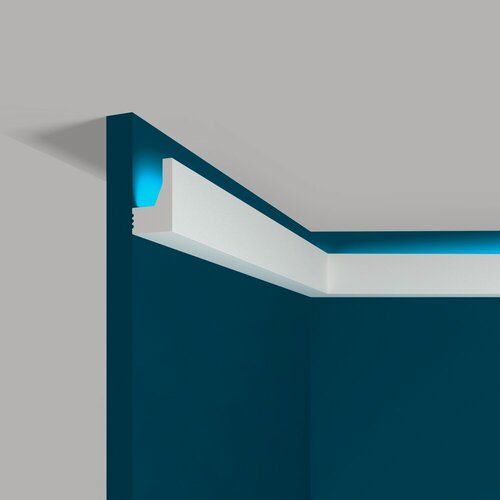 Изображение товара Плинтус потолочный 25х40 мм под покраску для натяжного потолка под подсветку полистирол Перфект Plus P87-1 метр