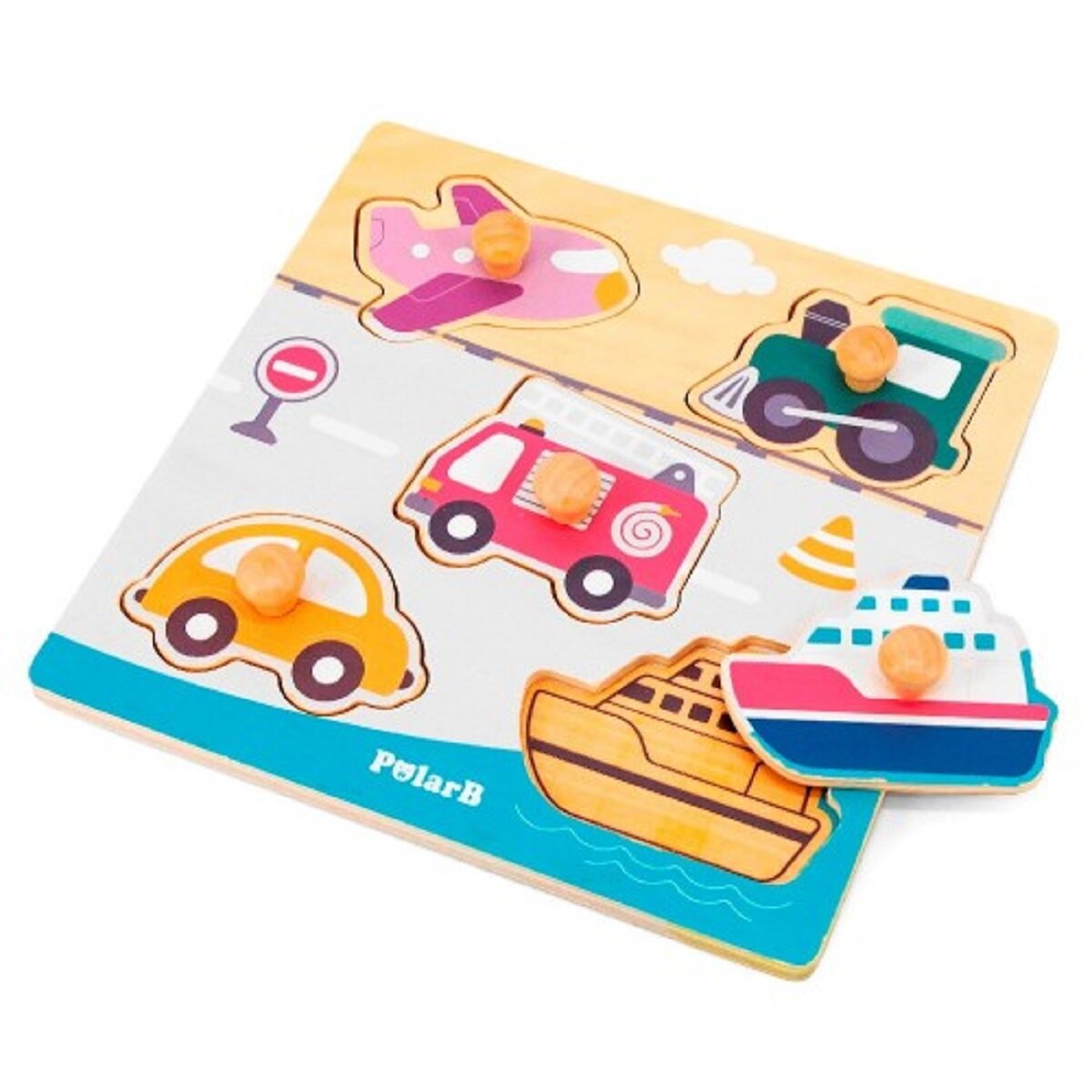 Пазл-вкладыш Viga PolarB Транспорт, 5 дет, в пленке 44069