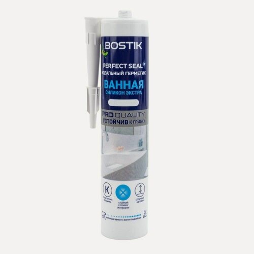 Изображение товара Герметик силиконовый для санитарных зон Bostik Perfect Seal Ванная Экстра (280мл) прозрачный