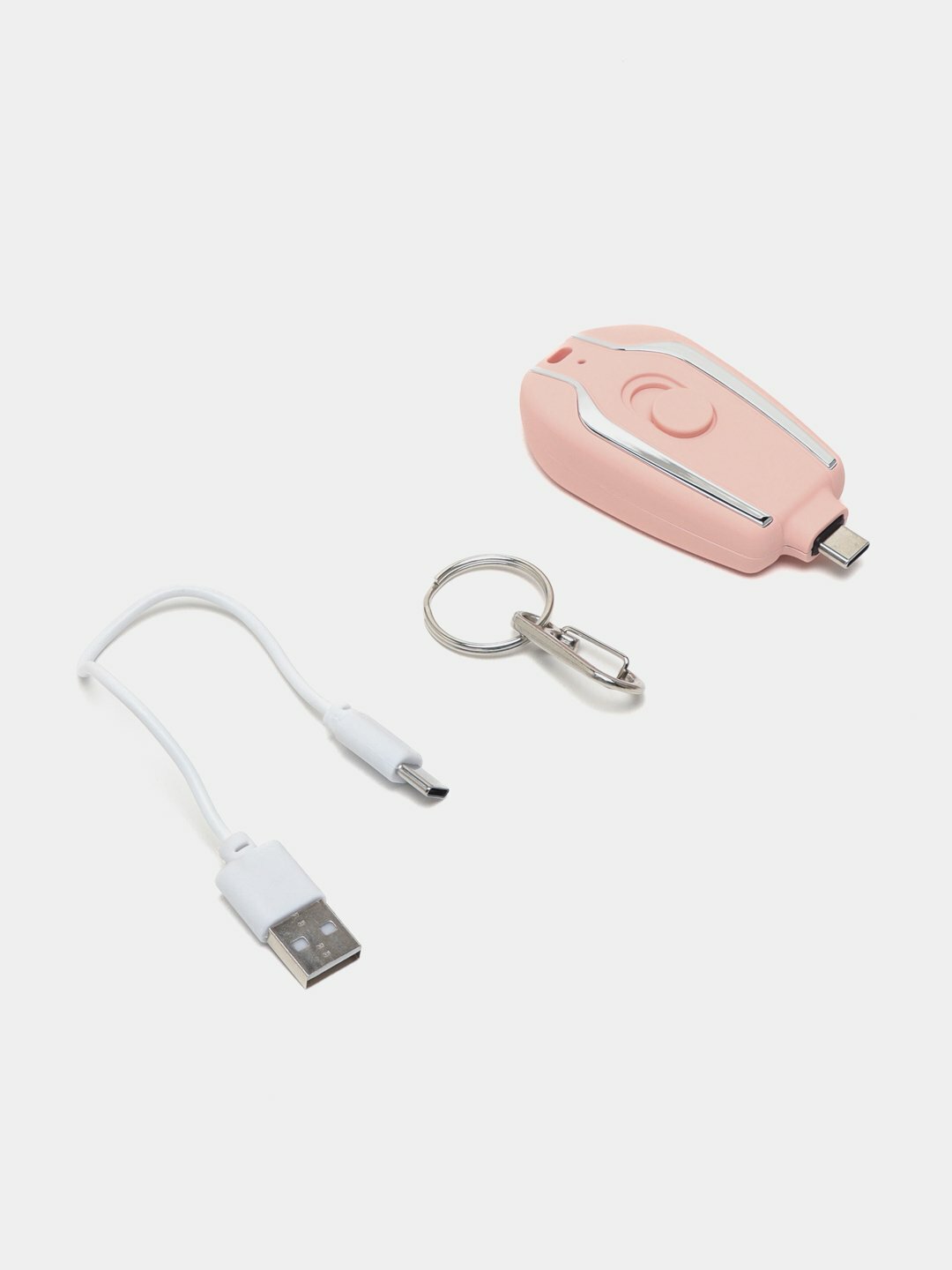 Mини внешний аккумулятор брелок YJ100, портативный, Розовый, Android