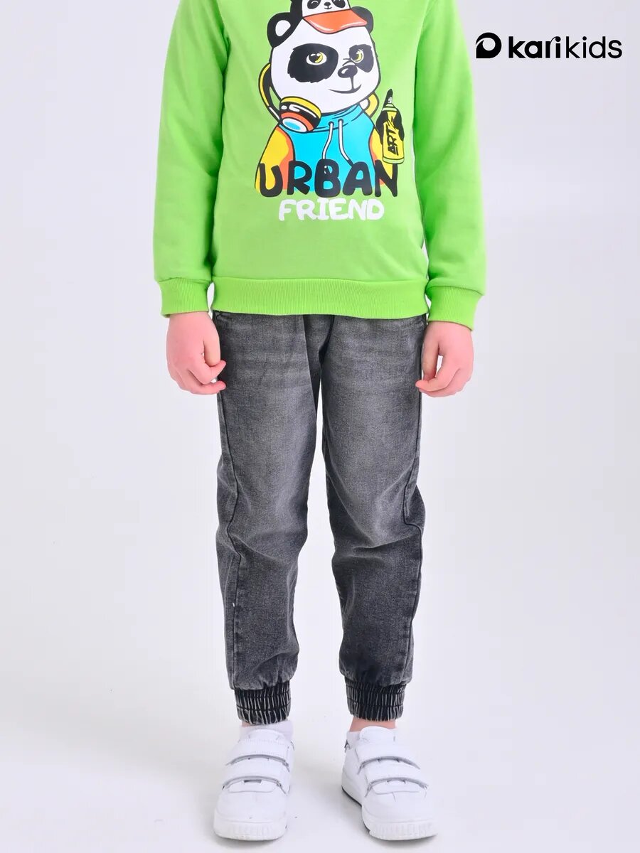 Джинсы Kari Kids Весна-лето 2025 размер 6-7 темно-серый