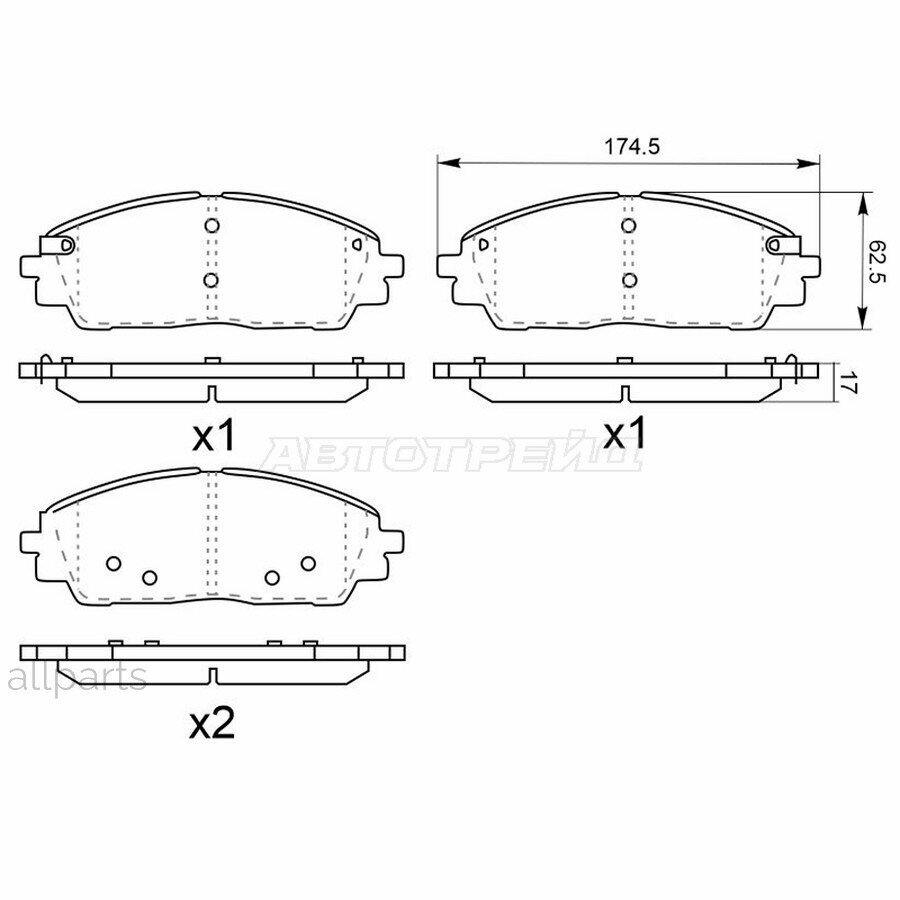 SAT ST-28-0268 Колодки тормозные (Спереди) Kia Carnival 20-