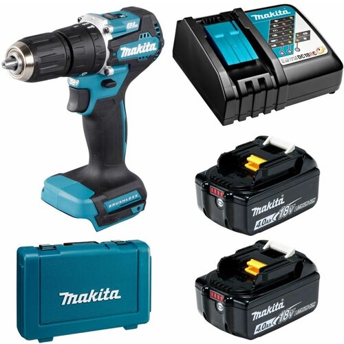 Дрель-шуруповерт ударная аккумуляторная LXT 18В - 40Нм аккумулятор 2х4Ач и зу Makita DHP487RME 2781000₽