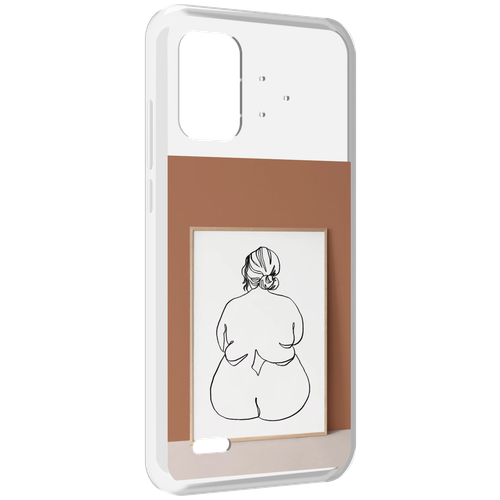 Чехол MyPads Body Positive Female Figure Line Art женский для UMIDIGI Bison Pro задняя-панель-накладка-бампер чехол mypads body positive female figure line art женский для motorola moto x30 pro задняя панель накладка бампер