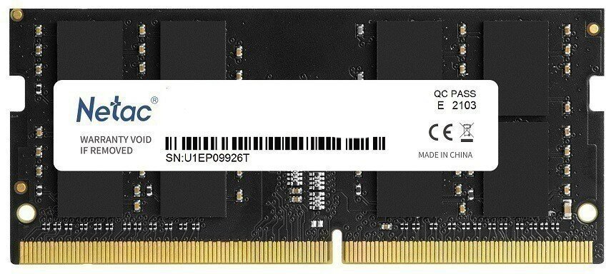 Оперативная память 8Gb DDR4 3200MHz Netac SO-DIMM (NTBSD4N32SP-08)