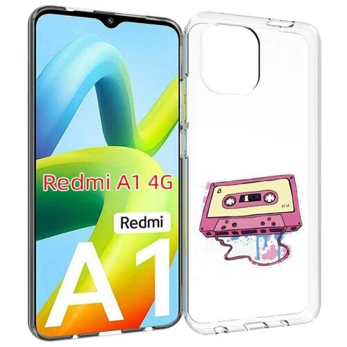 Чехол MyPads Розовая кассета для Xiaomi Redmi A1 задняя-панель-накладка-бампер