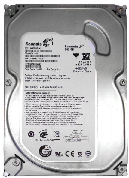 Жесткий диск Seagate ST3500412AS 500Gb SATAII 3,5" HDD