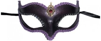 Венецианская маска Volpina, фиолетовая с тесьмой (13603)