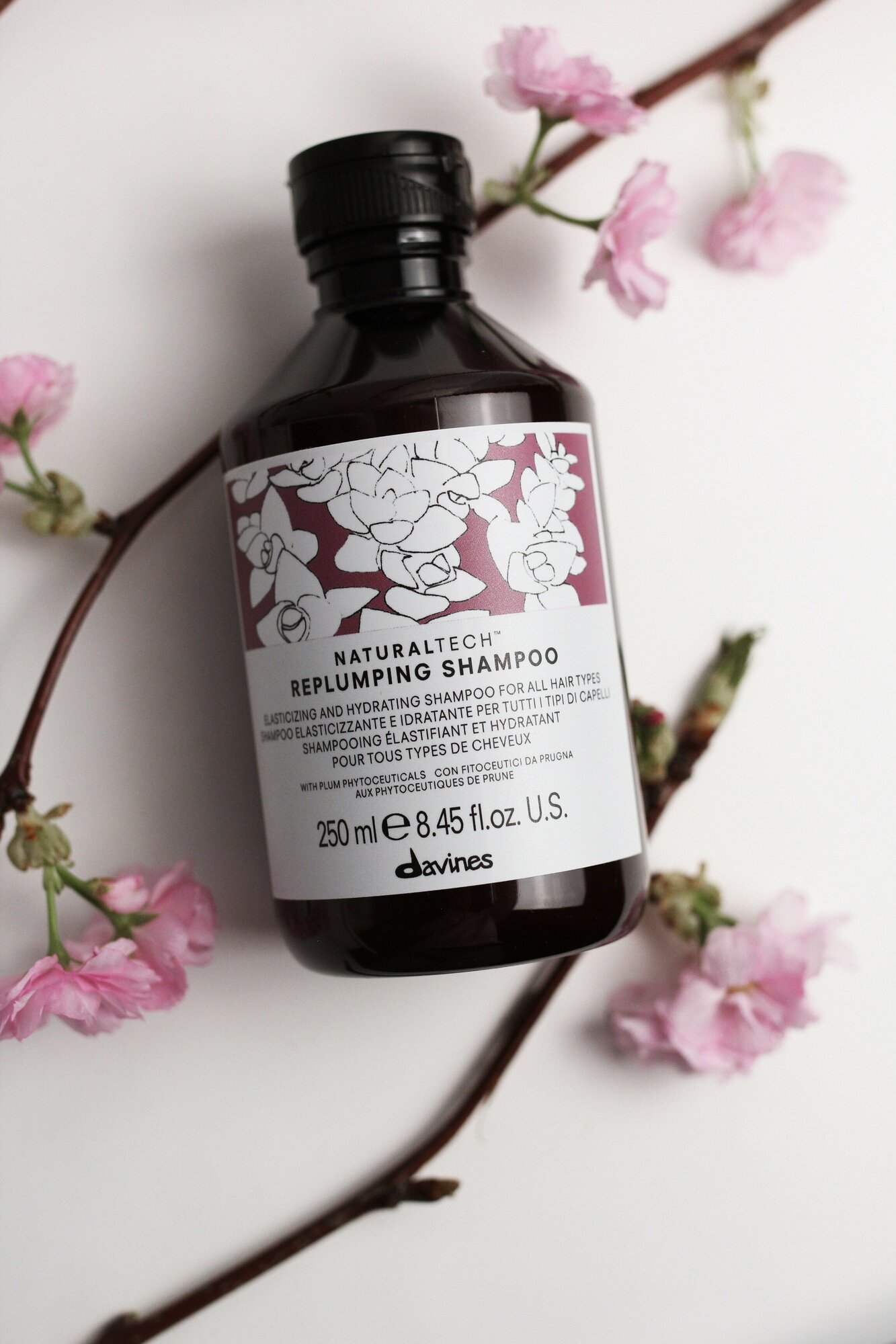 Davines NaturalTech Replumping Shampoo, Шампунь уплотняющий 250 мл