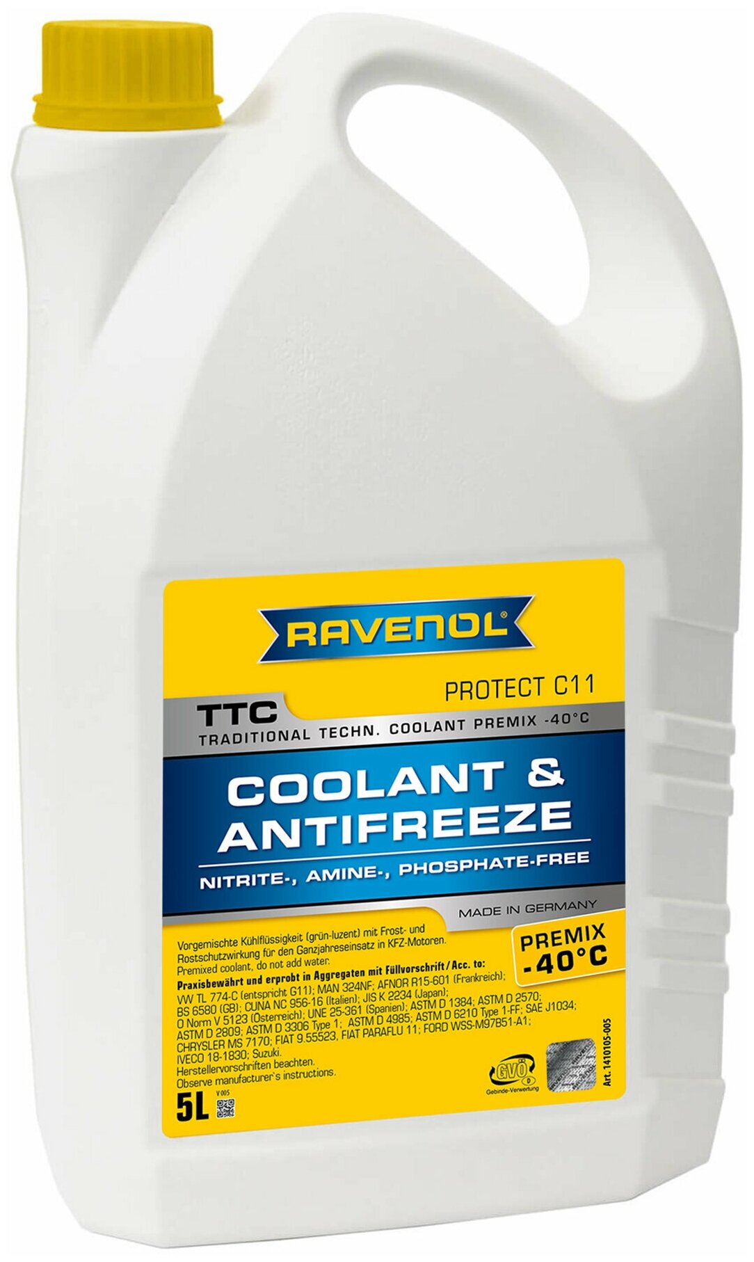 Антифриз RAVENOL TTC - Protect C11 Premix -40ºC