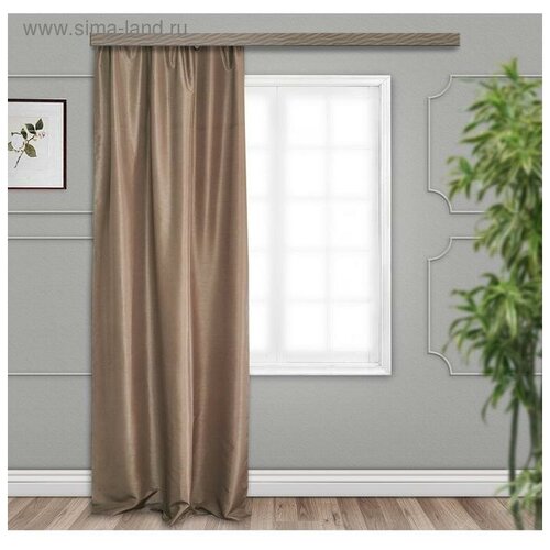 фото Штора портьерная жаккард бамбук однотонный jyp111 190х260 см, коричневый, пэ 100% 5472113 witerra