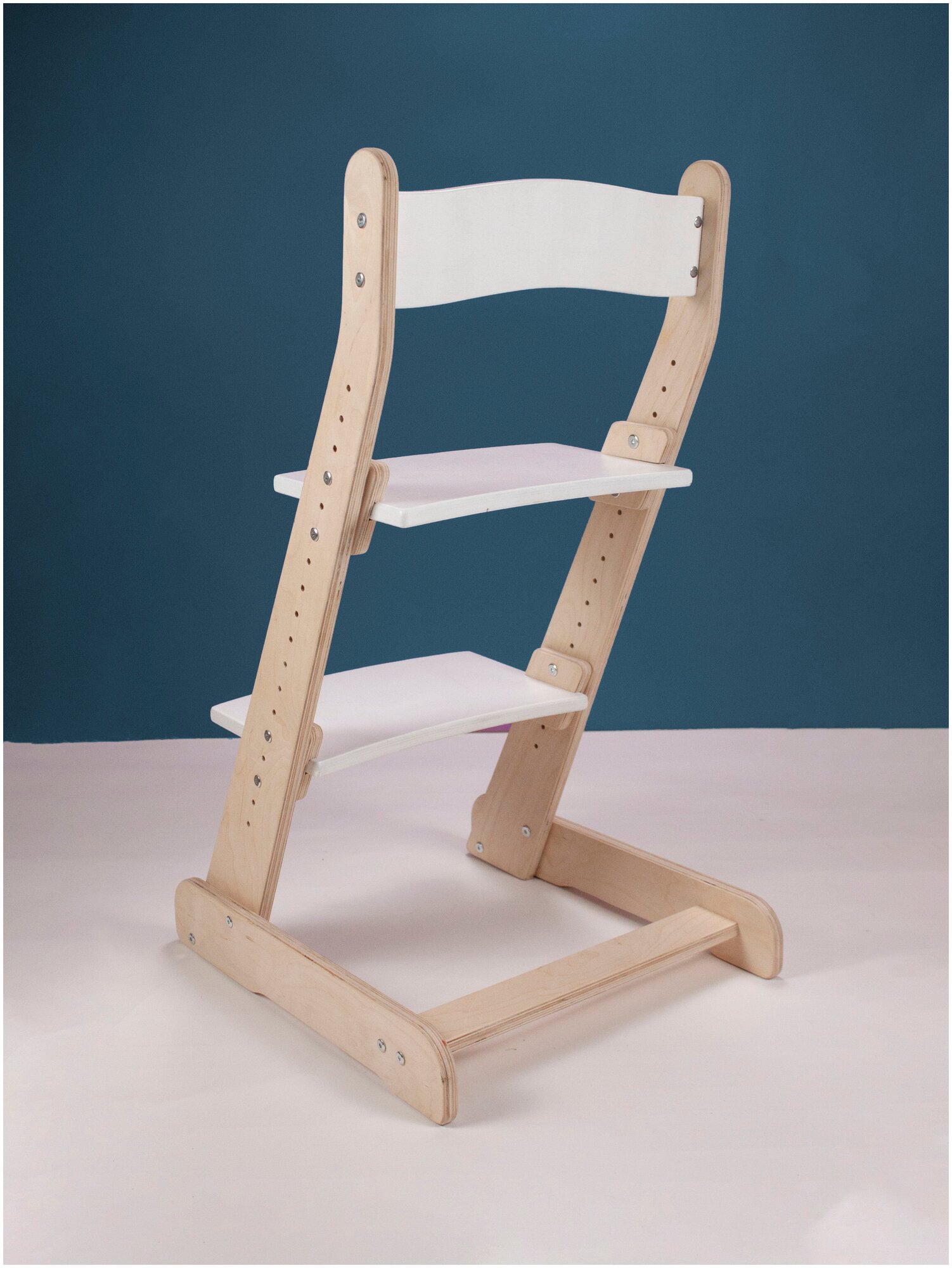Растущий регулируемый стул CATBIRD, материал береза, цвет белый, толщина 15 мм - фотография № 5