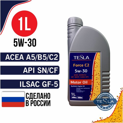 Моторное масло TESLA Force C2 5w-30 Синтетическое 1 л