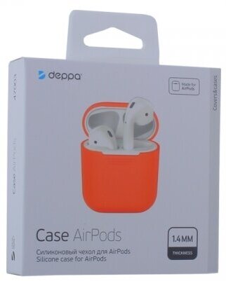 Чехол Deppa для футляра наушников Apple AirPods, силикон, черный - фото №8