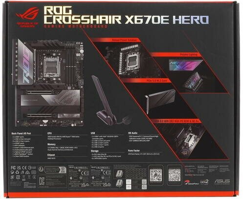 Материнская плата Asus ROG CROSSHAIR X670E HERO, SocketAM5, ATX - фото №12