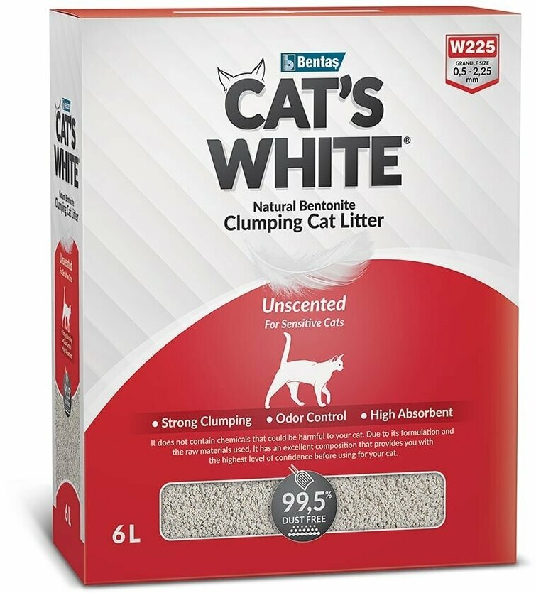 Cat's White Box Premium Natural Комкующийся наполнитель натуральный, без ароматизатора 10л/8.5кг