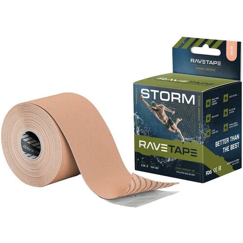 Кинезиотейп RaveTape STORM рулон 5см х 5м, цвет: телесный