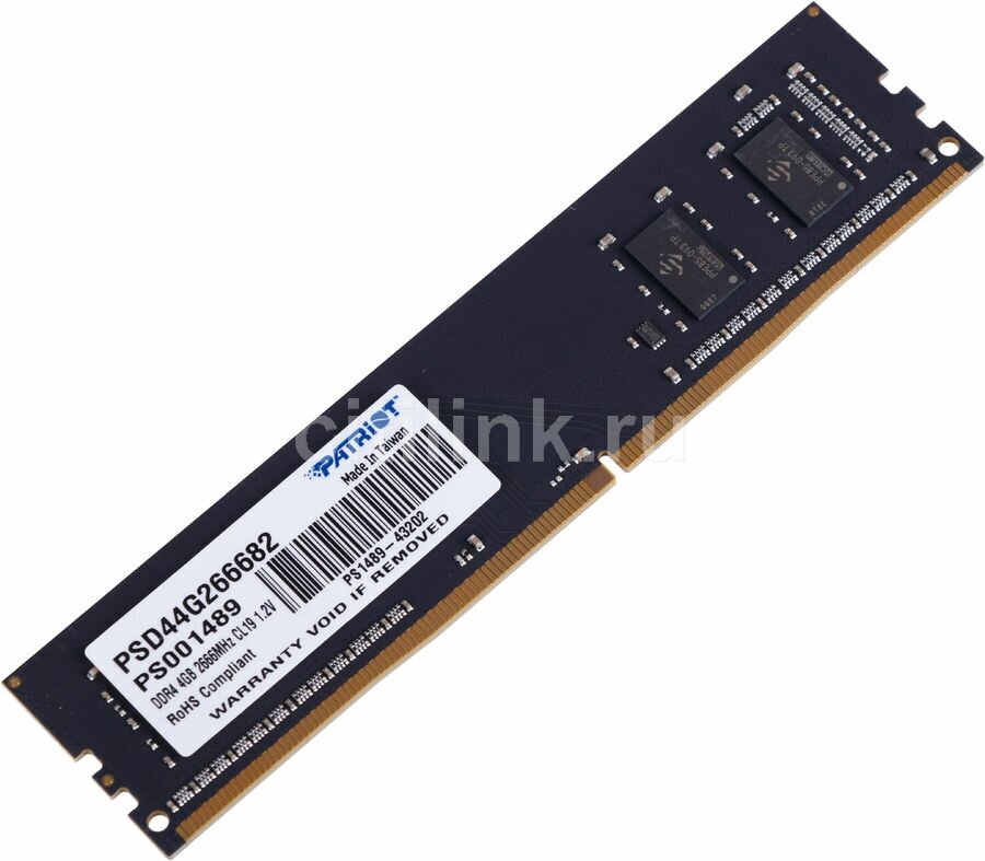 Модуль памяти PATRIOT DDR4 - 4Гб 2666, DIMM, Ret - фото №12
