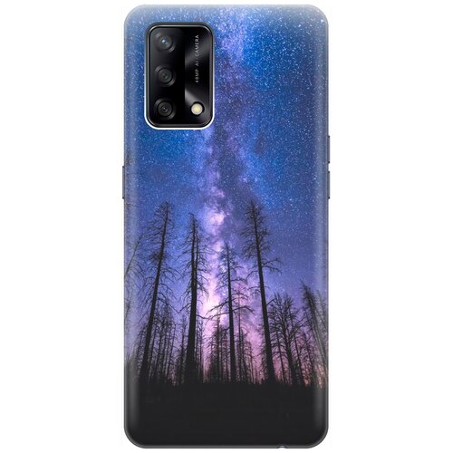 фото Re:pa накладка transparent для oppo a74 с принтом "ночной лес и звездное небо"