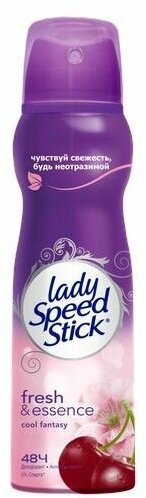 Lady Speed Stick Дезодорант-спрей Fresh & Essence, Cool Fantasy, Цветок вишни, 150 мл.