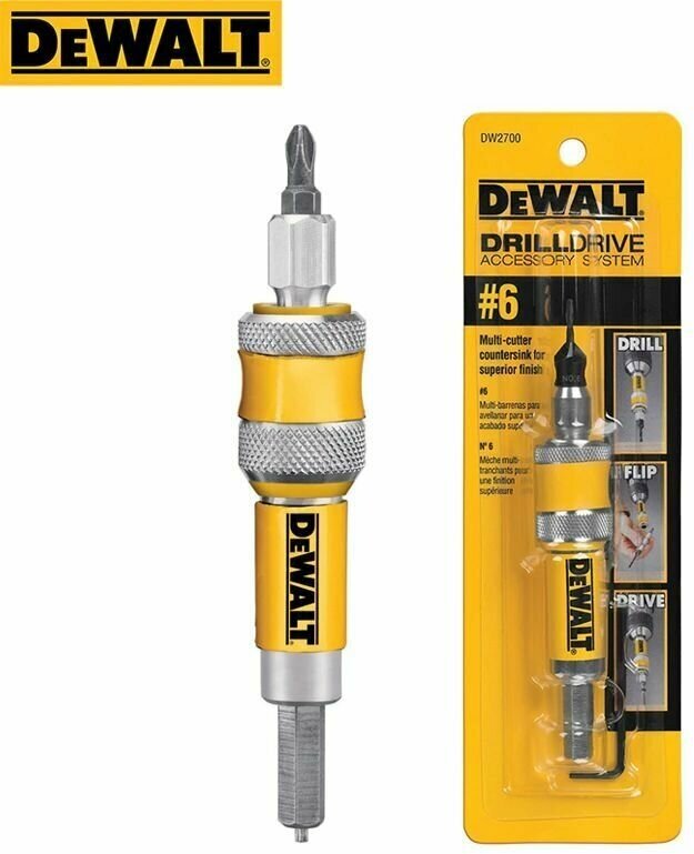 фото Сверло DEWALT DW 2700 2 в 1, сверло для зенковки по дереву 6 мм.