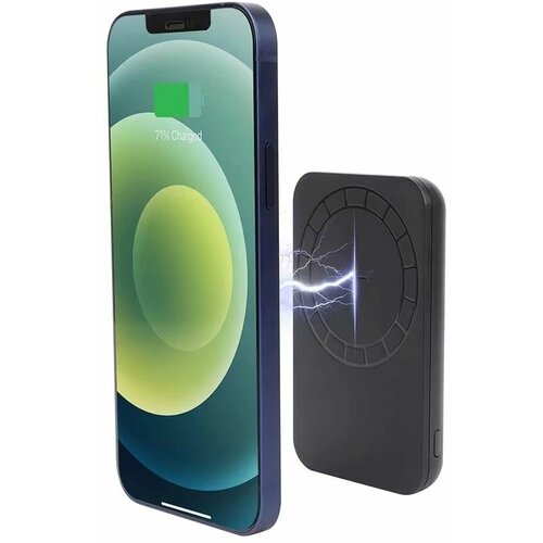 Магнитный беспроводной аккумулятор Magback 5000 мАч черный 3017₽