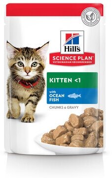 Hills консервы Паучи для котят с океанической рыбой (Kitten Ocean Fish Chunks in Gravy)2113LE604038, 0,085 кг, 23282 (12 шт)