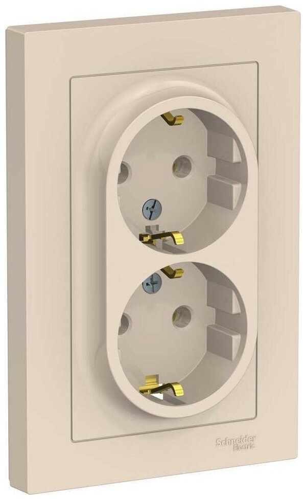 AtlasDesign ATN000724 Розетка двойная с заземляющим контактом (16 А, в сборе, скрытая установка, грифель) Schneider Electric - фото №6