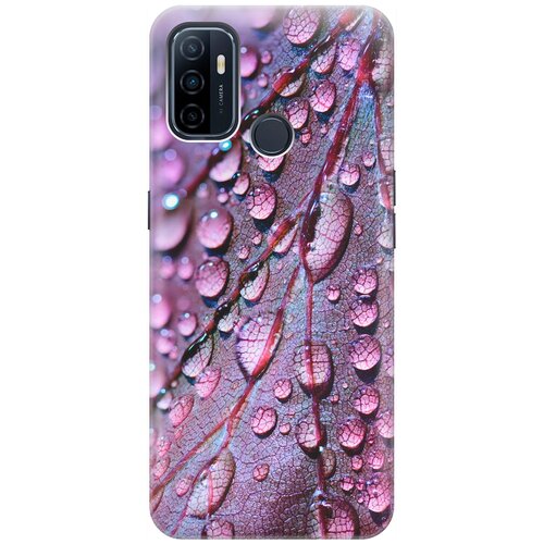 фото Re:pa накладка transparent для oppo a53 / a32 с принтом "лист в каплях"