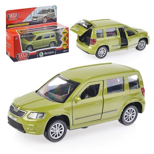 Машина металл Skoda Yeti, 12см,(открыв. двери, зеленый) инерц., в коробке