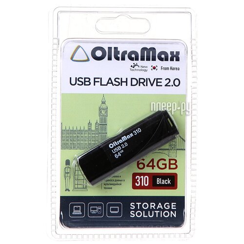 USB Flash Drive 64Gb - OltraMax 310 OM-64GB-310-Black