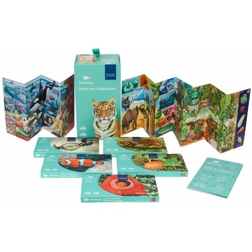 Мир на ладошке Тигр. Энциклопедия для детей. Развивающие карточки 125 шт+игровые поля 5 шт