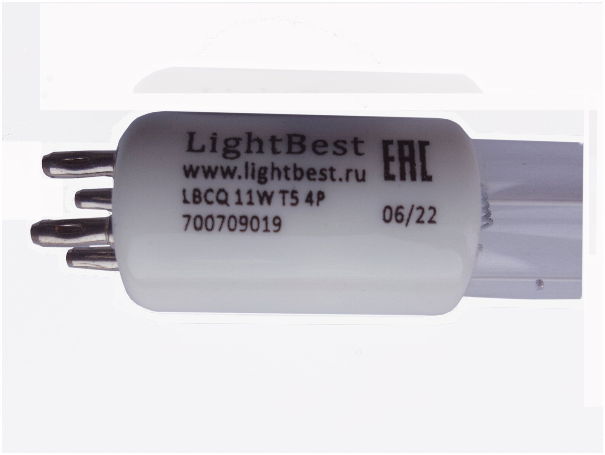 Лампа трубчатая ультрафиолетовая бактерицидная LightBest LBCQ 11W T5 4P (700709019) - фотография № 2