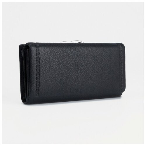 фото Кошелек , на магните, 4 отделения для банкнот, черный