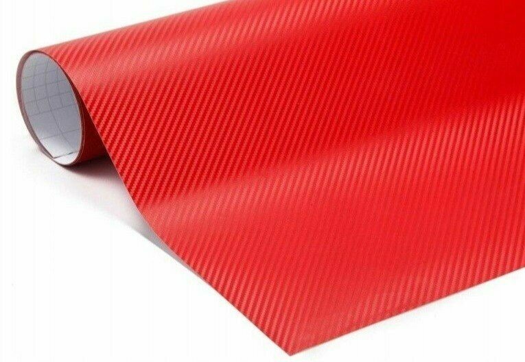 Карбоновая пленка - 3D карбон красный виниловая 3Д для оклейки кузова авто 30 х 152см