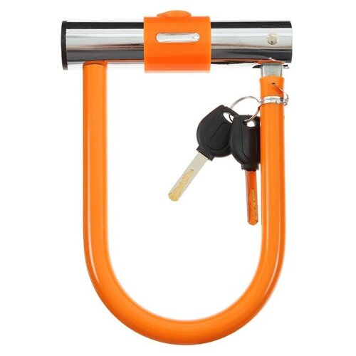 фото Замок для велосипеда теропром 7800960 dream bike, u-образный, 130x195 мм, цвет оранжевый
