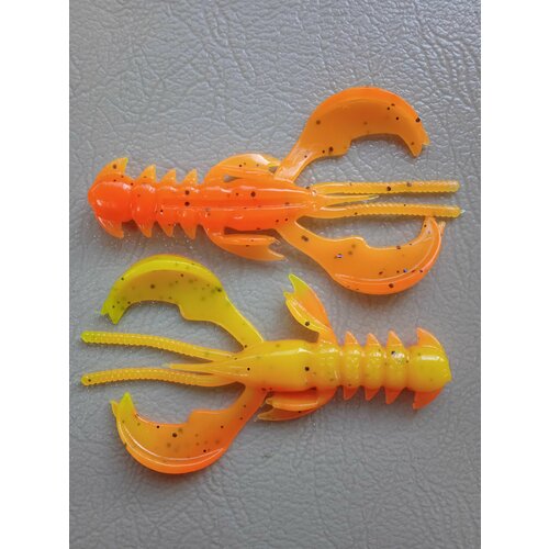 Силиконовая приманка мягкая Рак (Yabby) 80 мм, Оранжево-лимонный (Orange-Lemon) 5 шт. уп.